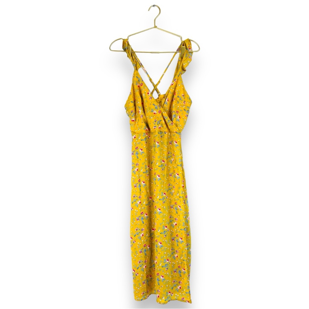 Miami |‎ Boho Cold-Shoulder Yellow Maxi Floral 381